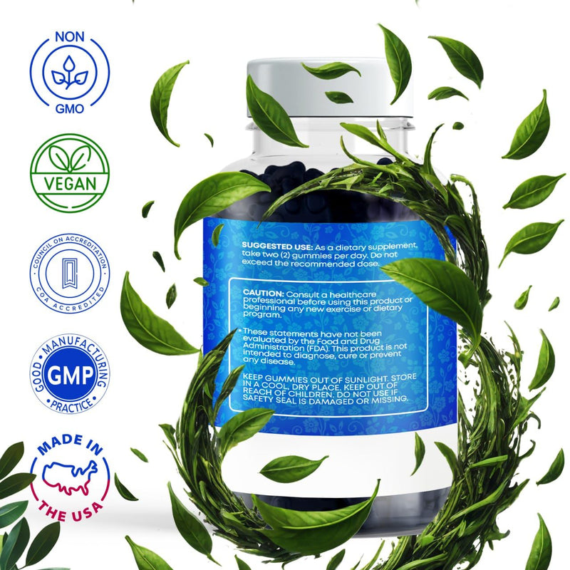[Australia] - Stress Relief Gummies - 1500MG 5HTP with L-Theanine Gaba & L-Tyrosine - Ashwagandha Herbal Supplement Supports Intellectual Alertness Vegan Brain Mood Booost Supplements for Kids & Adults Made in USA 60 Count (Pack of 1) 