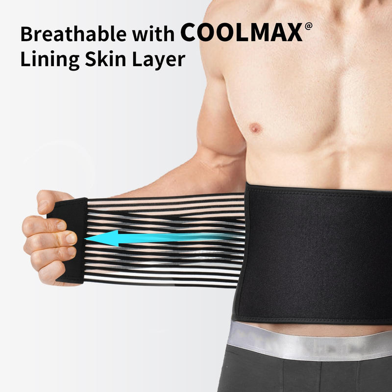 AllyFlex Sports® Back Brace Lower Back Pain Relief - Back Brace for Women and Men Under Clothes Lower Lumbar Support to Improve Posture - L Large (Pack of 1)