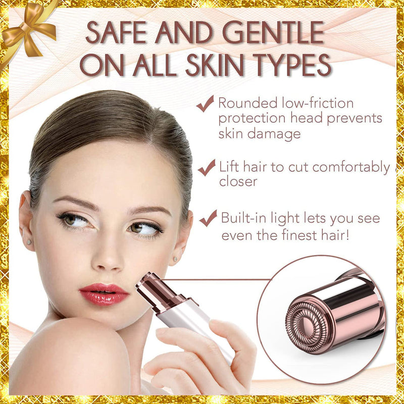 [Australia] - Facial Hair Removal for Women(with 2 x Replacement Heads)，GURELAX Facial Hair Remover, Hair Removal Device, Best Gift for Mom/Wife/Girlfriend White+2 Heads 