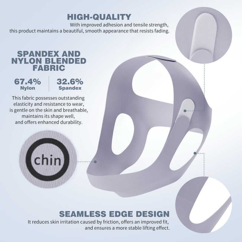 [Australia] - OHELEEP Anti Snore Chin Strap for CPAP Users, Snore Stopper Adjustable, Chin Strap for Sleeping Comfortable Stop Snoring Solution, Anti Snoring Devices Breathable and Reusable, Gray, M 1 