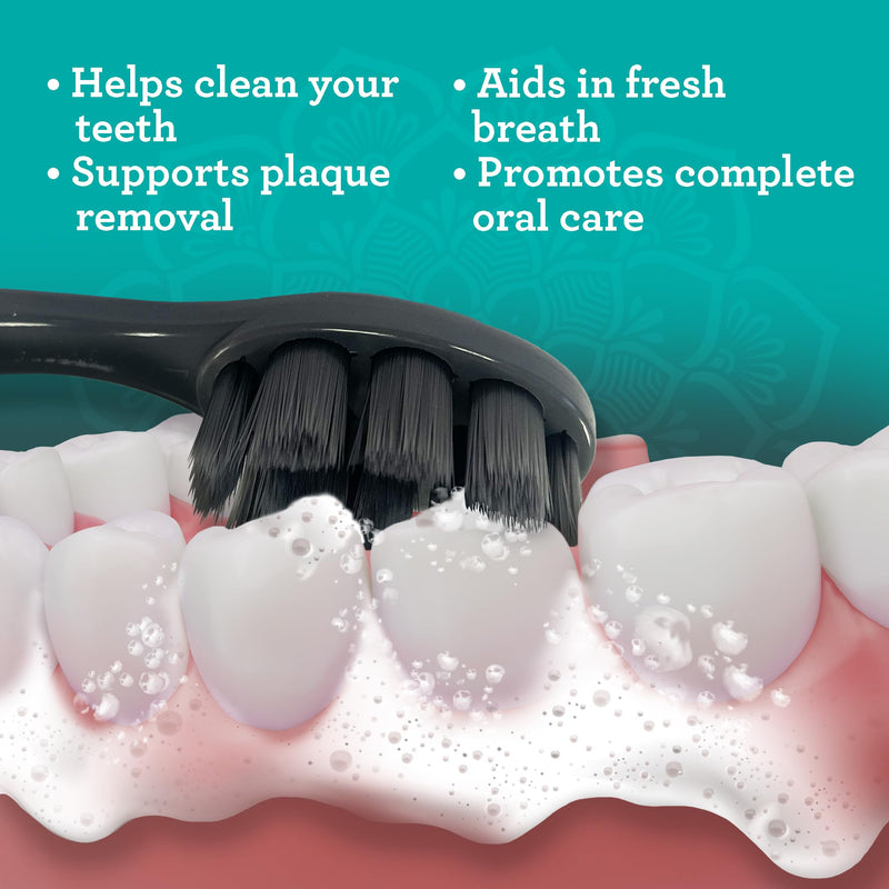 [Australia] - GuruNanda Butter on Gums Charcoal Toothbrush - 8000+ SoftexTM Bristles for Sensitive Teeth & Gums, Aids in Teeth Whitening, Extra Soft (6 Count) 6 Count (Pack of 1) 