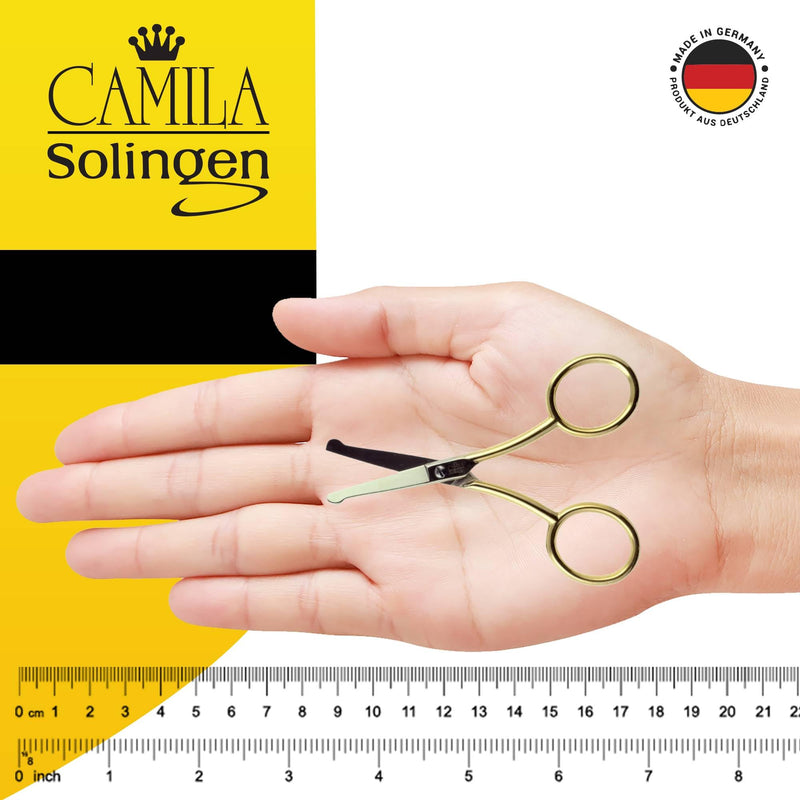 CS06 Professional Hypoallergenic Gold Plated Rounded Safety Tip Scissors for Facial, Body & Nostril Hair. for Men Women & Kids. Made of Durable Stainless Steel in Solingen, Germany CS06