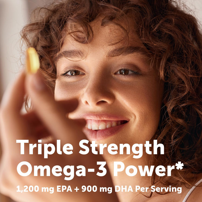 Micro Ingredients Triple Strength Omega-3 Fish Oil 4,200 mg Per Serving | EPA 1200mg + DHA 900mg Per Serving. Wild Caught Fish Source. 240 Softgels, Lemon Flavored, Burpless, No Fishy Aftertaste 240 Count (Pack of 1)