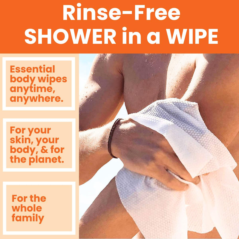 [Australia] - Full-Body Rinse-Free Hypoallergenic Biodegradable Bathing Wipes –All Natural, Refreshing Anytime Anywhere, Post Workout, Camping, Travel, Daily Life, 12”x12” X-Large 20-count, Unscented 1 Pack 20 Count (Pack of 1) 