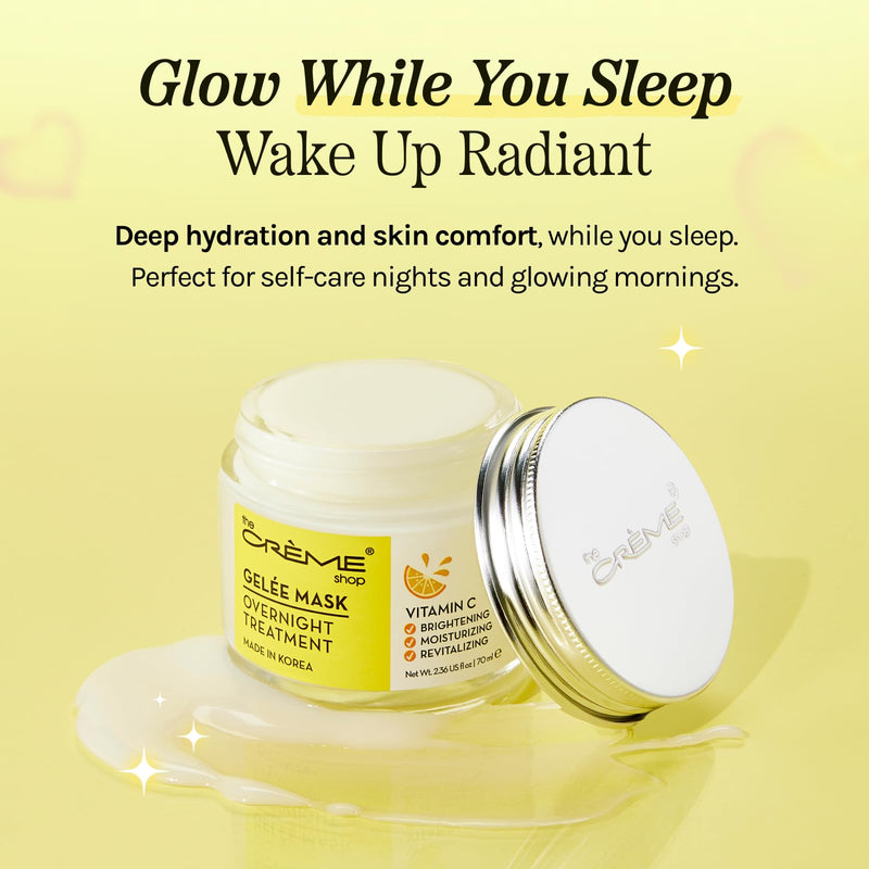 The Crème Shop Korean Skincare | Overnight Gel Mask for Moisturizing and Hydrating, Anti-Aging, Relief facial skin care - 2.36 oz (Vitamin C) 2.36 Ounce (Pack of 1)
