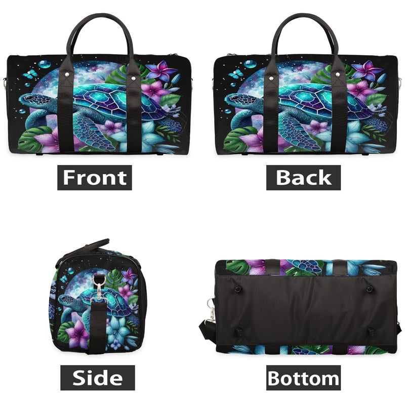 Travel Duffel Bag Galaxy Turtle Sport Tote Gym Bag Waterproof Foldable Carryon Weekend Overnight Training Handbag Sports Duffle Bags for Women Men Boys Girls A-2 Turtle