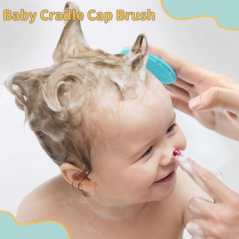 [Australia] - Cradle Cap Brush and Comb Set with Baby Hair Brush - 3-Piece Wooden Baby Brush Kit for Newborns and Infants 