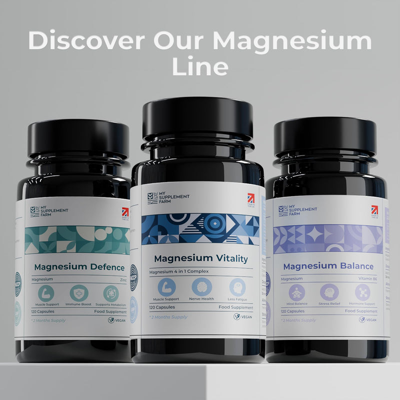 4 in 1 Magnesium Supplements Complex - 1900 mg with Glycinate Citrate Malate & Oxide | High Strength Magnesium 403mg - 120 Capsules & 2 Month Supply | High Absorption