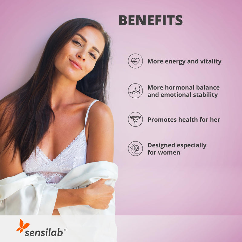 Libido Booster for Women with Liboost, Maca, Ashwagandha KSM 66, Ginseng, Zinc, Biotin, Vitamin D, Vitamin B6, and Vitamin B12, 60 Capsules LibiFAR PRO by Sensilab Libido Booster