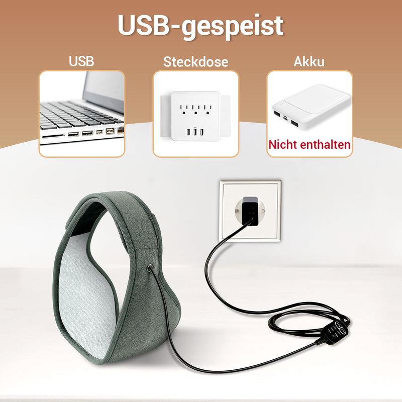 [Australia] - Comfytemp heating pad for facial jaw with USB, 83x11cm soft heat pad with automatic switch-off, jaw warmer from TMJ and after dental surgery wisdom teeth heat compress 11x83cm 