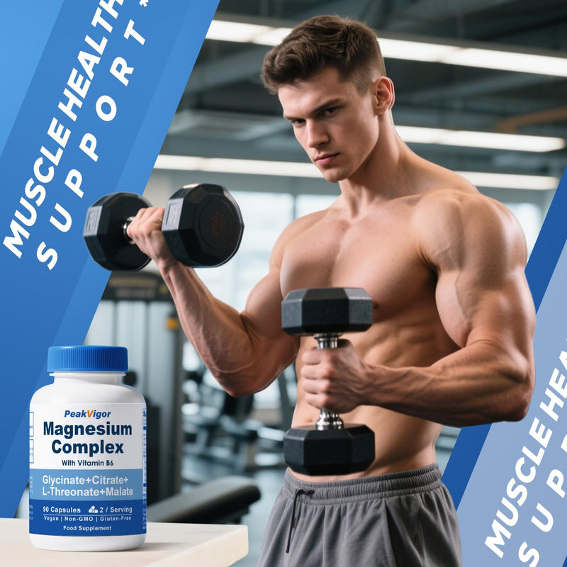 Magnesium Glycinate for Sleep, Extra Strength for Calm, 5-in-1 Complex Supplements as Glycinate, Citrate, Malate & L-Threonate with Vitamin B6, Ease of Swallow, High Absorption, 90 Vegan Capsules