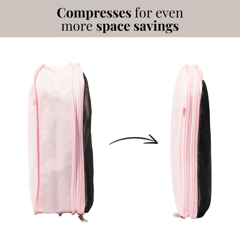 Baggallini Compression Cube 3-piece set - Lightweight Compression Packing Cubes for Travel One Size BAGG PINK