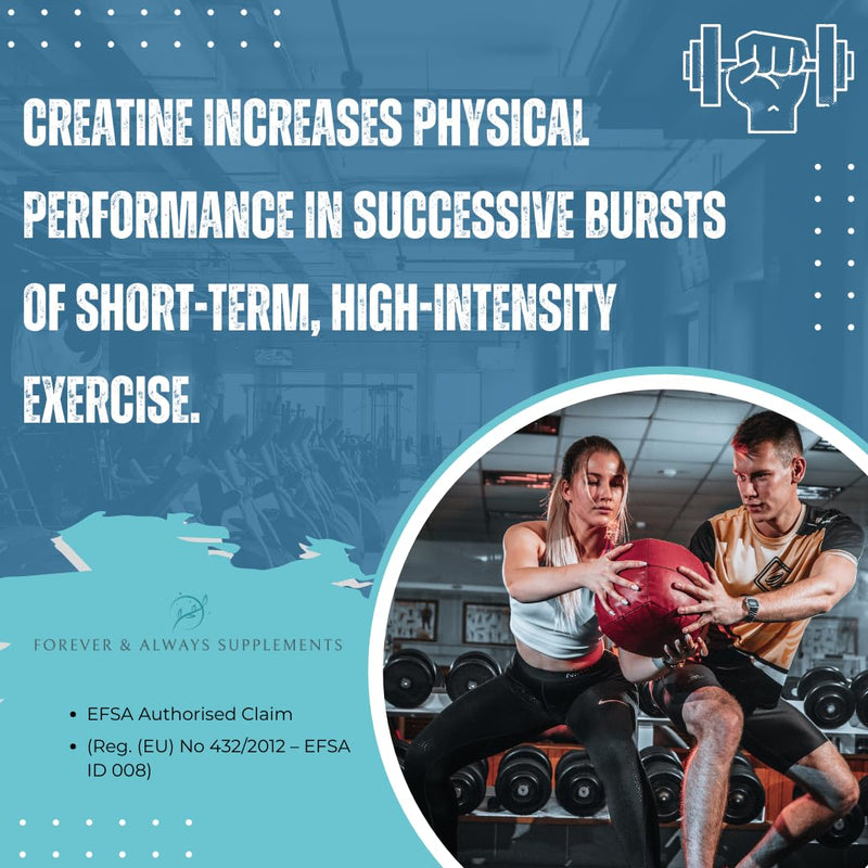 Micronised Creatine Plus Magnesium and Vitamin B6 & B12 Formula | Clean, Vegan-Friendly Naturally Flavoured Raspberry-Blueberry Taste | Energy, Strength, Recovery & Performance Support