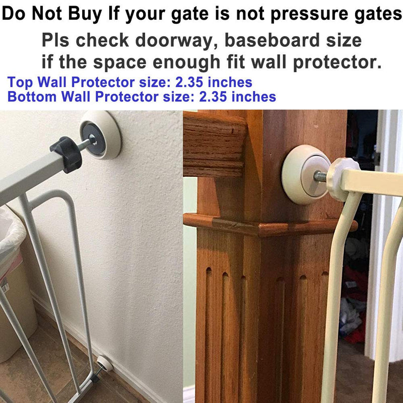 [Australia] - vmaisi Baby Gate Wall Protector - Protect Walls & Doorways from Pet & Dog Gates - Pressure Mounted Gates Work on Stairs - 4 Pack Gates Wall Cups - White 