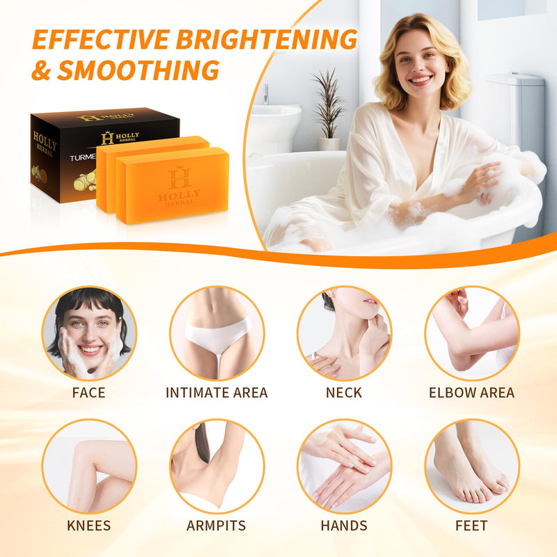 XXL 2.84oz Turmeric Soap Bar - Kojic Acid Soap Dark Spot Remover & Scars - Original Japanese Complex Vitamin C Collagen Shea Butter Retinol Acid Dark Spot Remover for Face Body Skin 1
