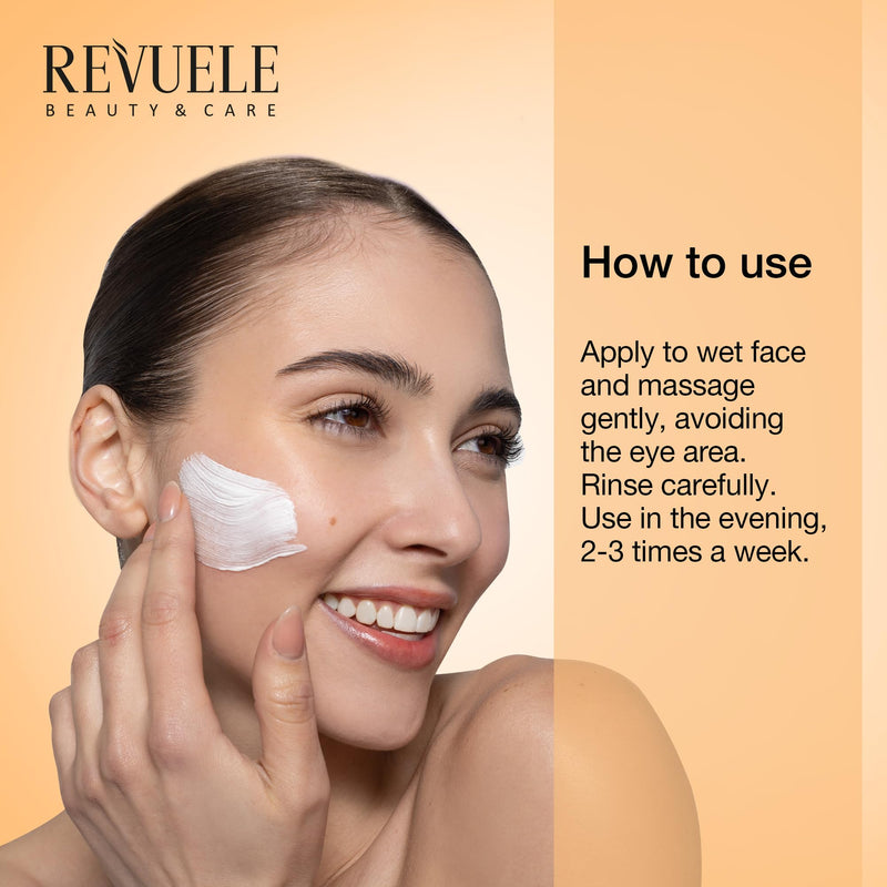 Revuele Go Glow! Gentle Exfoliant 2.7 fl.oz – Brightening & Hydrating Daily Face Gel Polish with Vitamins C, E & F – Smooth, Radiant Skin