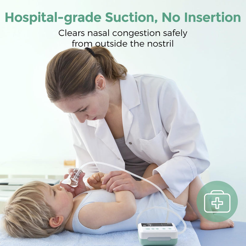 [Australia] - Momcozy Nasal Aspirator for Baby, „ÄêHospital-Grade„Äë 70 KPa Strong Suction & 9 Suction Levels Nose Sucker, Electric Nose Cleaner for Toddler & Newborn, Soothe Light & Lullabies, BPA Free Silicone Tips 
