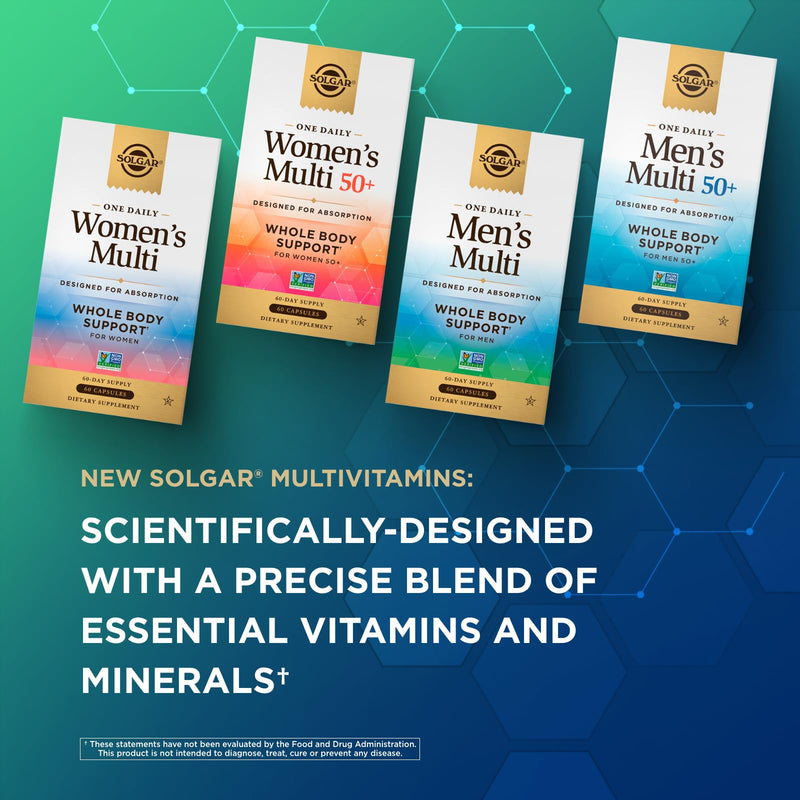 SOLGAR One a Day Women & Mens Bundle:Daily Women's Multi Whole Body Support, 60 Servings + Daily Men's Multivitamin Whole Body Support Supplement, 60 Servings