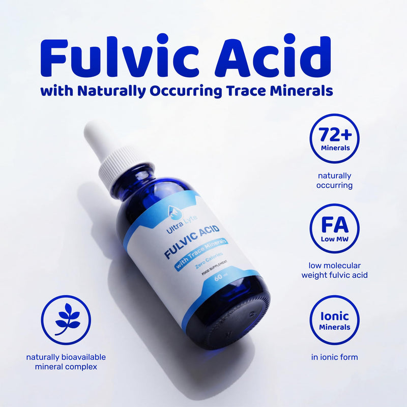 Ultra Lyte Fulvic Acid – 250MG Fulvic Acid Food Supplement – Concentrated Fulvic Minerals – Non-GMO and Gluten-Free – Liquid Fulvic Acid Supplement for Digestion Support, Immunity Boost – 59ml