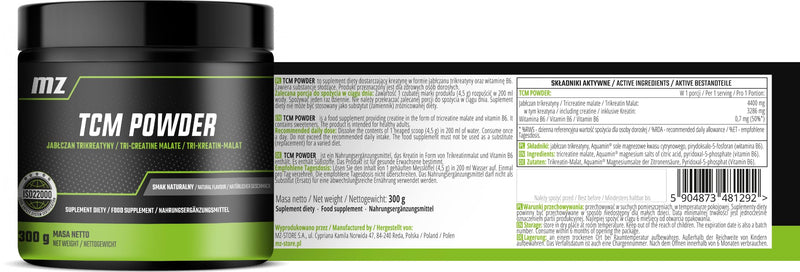 Creatine Malate 4400 mg – Powder 300 g | 66 Servings – Energy & Performance Support – MZ-Store