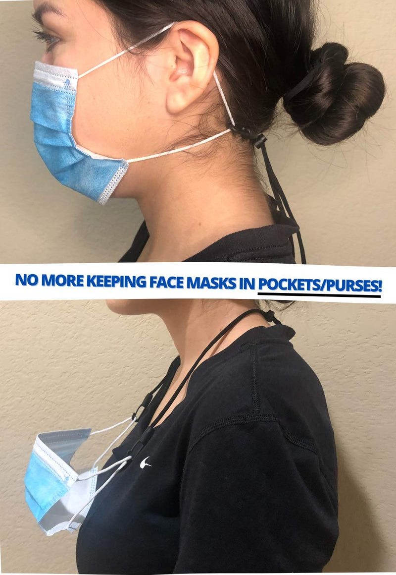 [Australia] - Mask Extender Straps for Back of Head (5-Pack) - Non-Slip & Adjustable Mask Straps for Back of Head | Ear Savers for Masks Strap Tightener Fastener Expander for Adults, Kids 