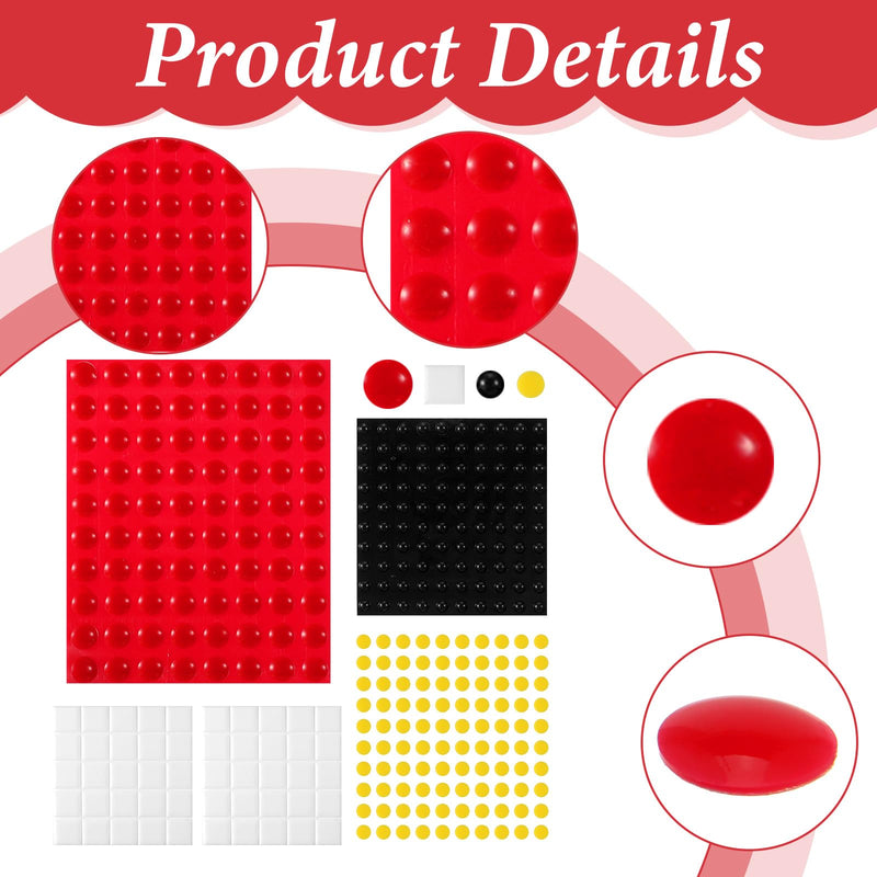 330pcs Bump Dots for Visually Impaired, Low Vision Aids Braille Stickers Silicone Braille Label for Blind & Elderly (Black, Red, White, Yellow)
