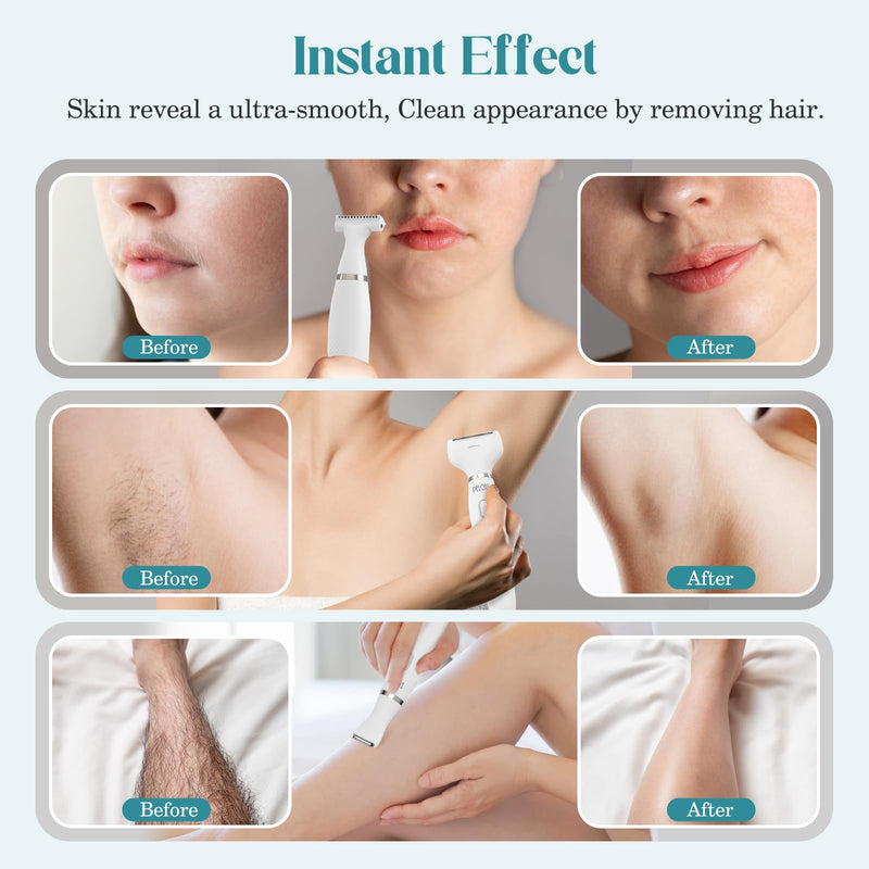 [Australia] - PELCAS Bikini Trimmer for Women Kit 6 in 1 Electric Shaver, Cordless Razors, Nose Hair Trimmer, Shaver for Women & Men Pubic Hair, Private Area, Legs, Face, Nose, Eyebrow, Body Hair Removal 