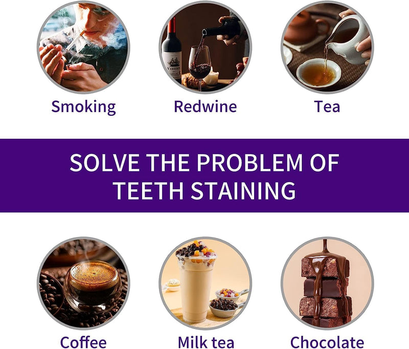 Purple Toothpaste for Teeth Whitening, Purple Whitening Toothpaste for Adults,Tooth Stain Remover Gel - Tooth Whitener Suitable for Smoking, Coffee, and Removing Dental Stone ﻿ ﻿ ﻿ (1 Fl Oz/30ml)