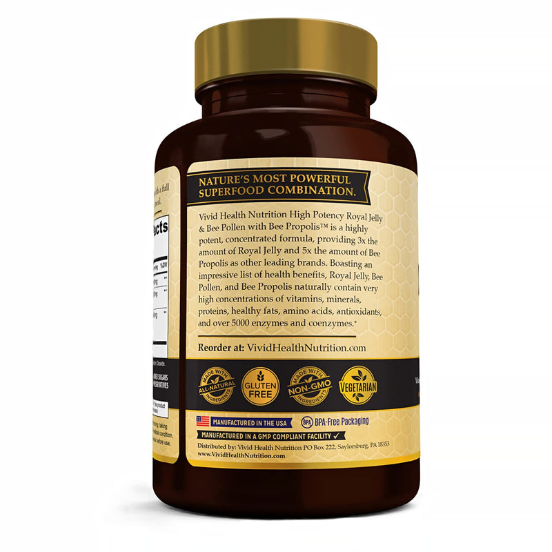 [Australia] - High Potency Royal Jelly and Bee Pollen Capsules, 90 Count 