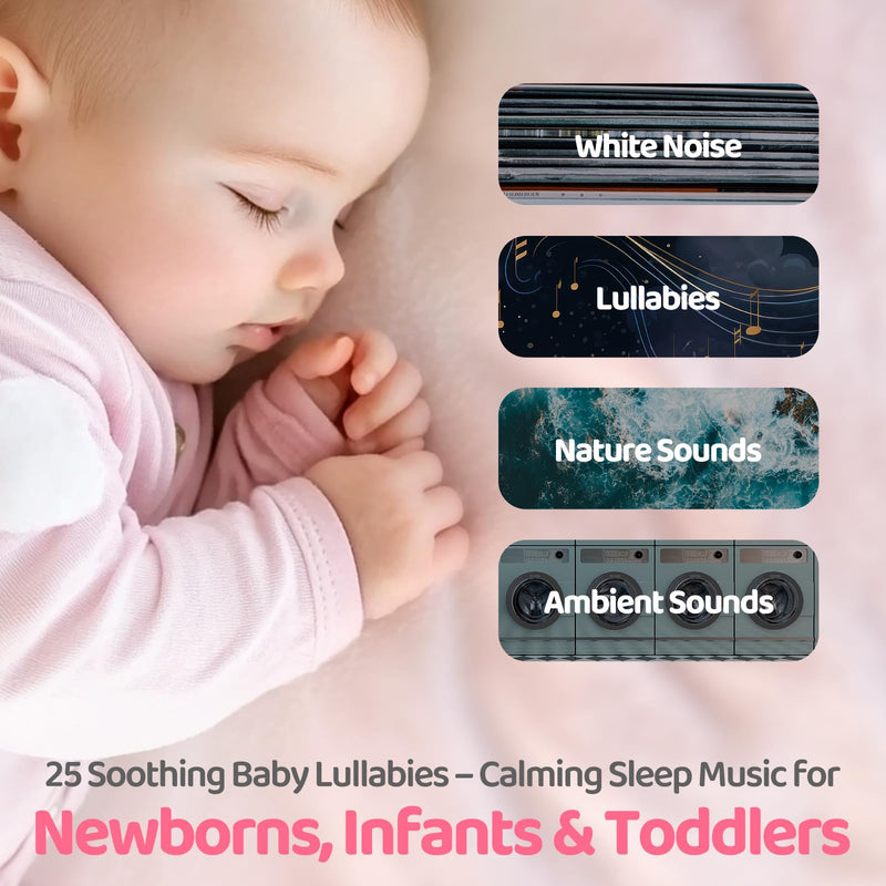 [Australia] - 2025 Mom's Choice Awards | Portable White Noise Sound Machine Baby | 25 Soothing Sounds | Rechargeable Travel Sound Machine Baby with Night Light | Newborn Essentials | Nursery, Home, Sleep Aid 