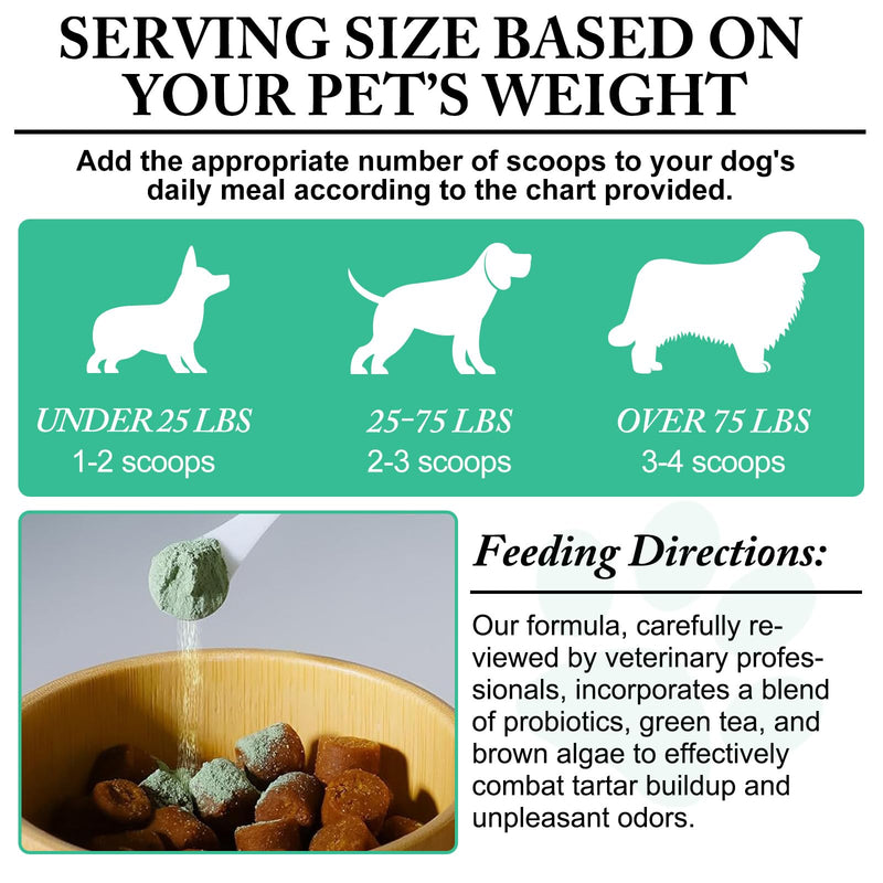 Dog Dental Powder - Teeth Cleaning Powder for Dogs - Dental Powder for Dogs - Dog Dental Care - Plaque & Bad Breath Off Powder Dog - Dental Care Supplies for Small - Medium - Large Dogs - PawsPlanet Australia