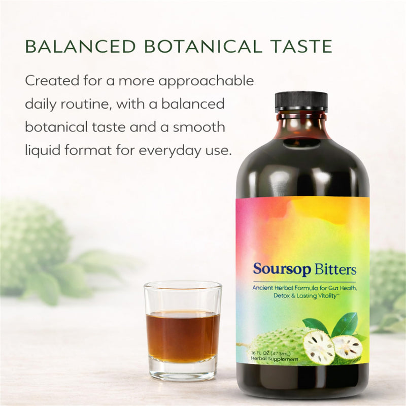 Soursop Bitters Herbal Liquid Supplement, Botanical Bitter Formula for Daily Wellness Routine, Easy to Use Liquid for Home, Travel & Everyday Use (1) 1