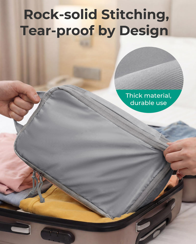BAGSMART Compression Packing Cubes for Travel Essentials | 14 Set /6 Set /4 Set/2 Set, Lightweight, Durable Storm Front Grey Set of 6