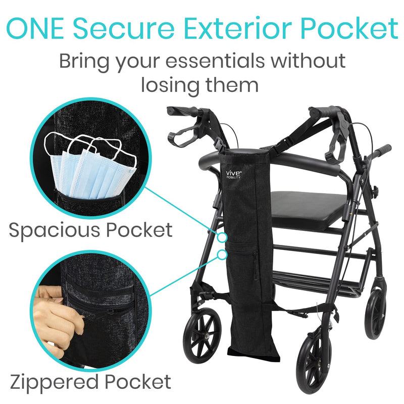 [Australia] - Vive Oxygen Tank Holder for Wheelchair - Portable Medical Cylinder Backpack for Travel - Carrier Accessories Bag for Walker, Rollator, Scooter - Case Fits Canister Sizes M2, M4, M6, M9, C, D, E Black 