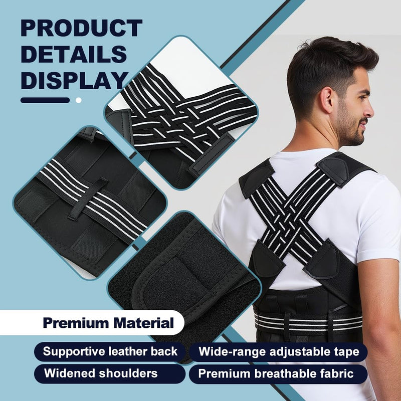 [Australia] - Back Brace Posture Corrector for Women and Men Upgraded Back Brace Adjustable Full Back Support, Shoulder Straightener, Neck, Upper and Lower Back Pain Relief- Scoliosis, Hunchback, Hump, Corrector XXX-Large 