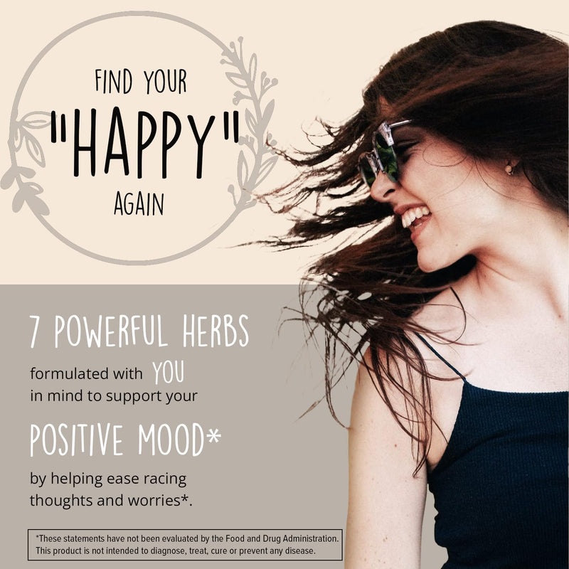 [Australia] - Joy-Filled Mood Support Supplement with St. Johns Wort | Stress Relief Supplement - Helps Calm The Mind & Body | 100% Plant-Based, Ashwagandha, Rhodiola Rosea, Eleuthero | Herbal, 60 ct 60 Count (Pack of 1) 