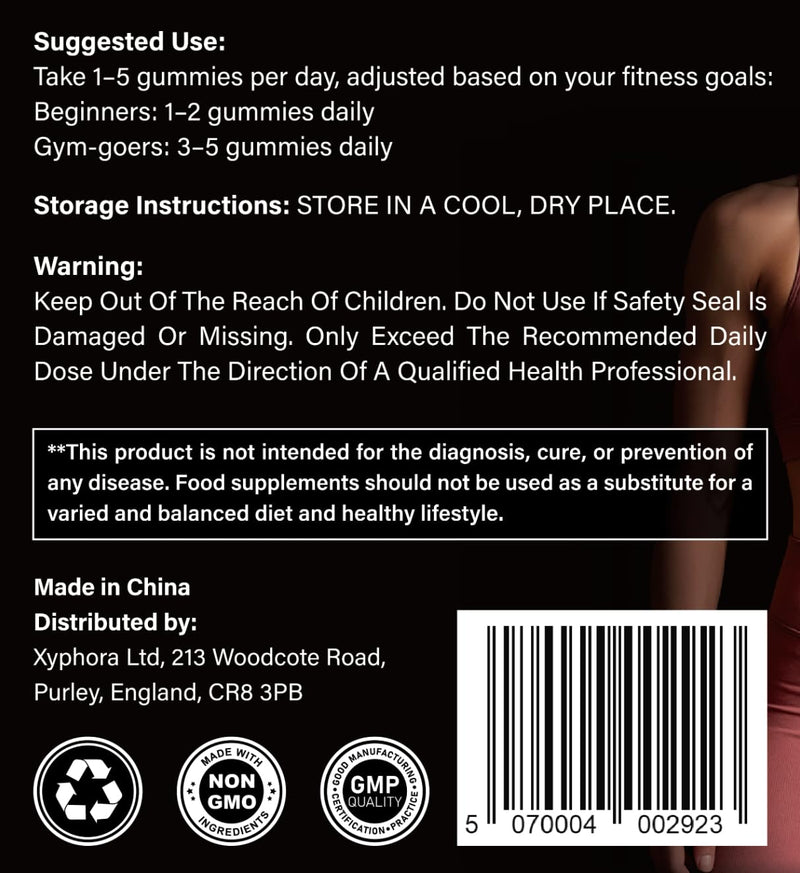 Creatine Gummies – 5000mg Creatine Monohydrate per Serving (1000mg per Gummy) – Vegan, Sugar Free – Gym & Training Support – for Men & Women – 60 Count (Strawberry) Strawberry