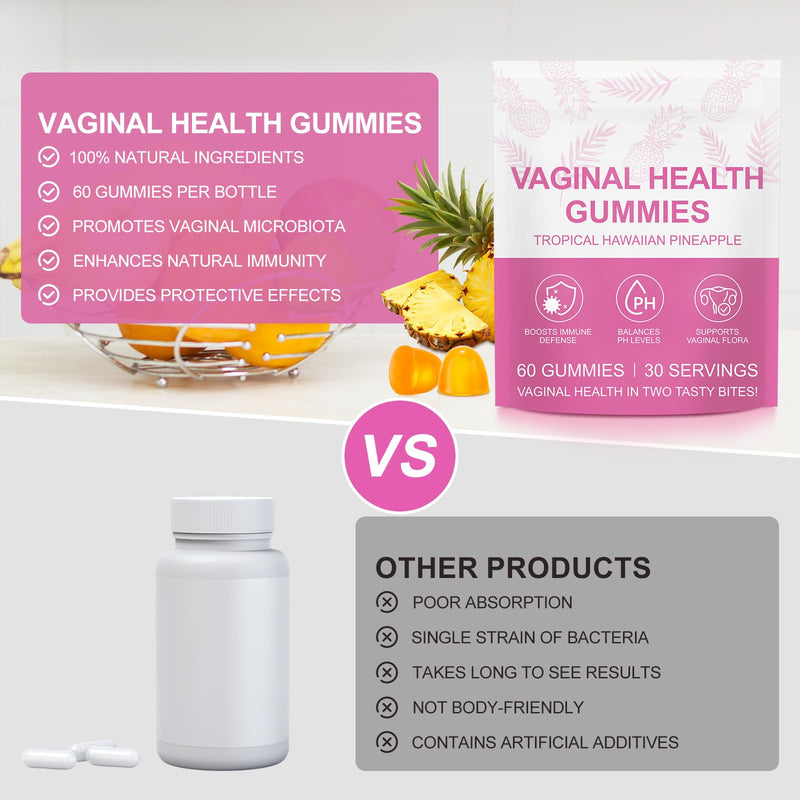 Premium Feminine Balance Gummies - Hawaiian Pineapple PH Balance Gummies for Women of All Ages, Support Women’s Health & Wellness - Immune Support - Vegan & Gluten-Free 60PCS 60 count (Pack of 1)