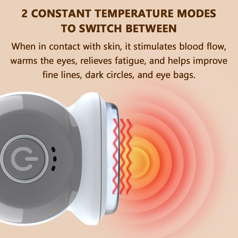 Eye Lift Wand, Eye Massager with Heat and Vibration for Dark Circles, Puffiness, Fine Lines/Wrinkle, Crow's Feet and Bags Under Eyes (Gray) Gray