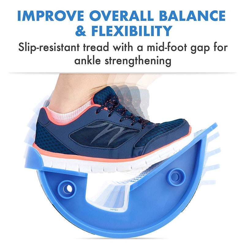 [Australia] - Lumia Wellness Foot Rocker with Massage Ball - Calf Stretcher for Plantar Fasciitis, Achilles Tendonitis, Shin Splints, Heel, Feet Pain Relief - Ankle Wedge Stretches Strained Leg Muscle 