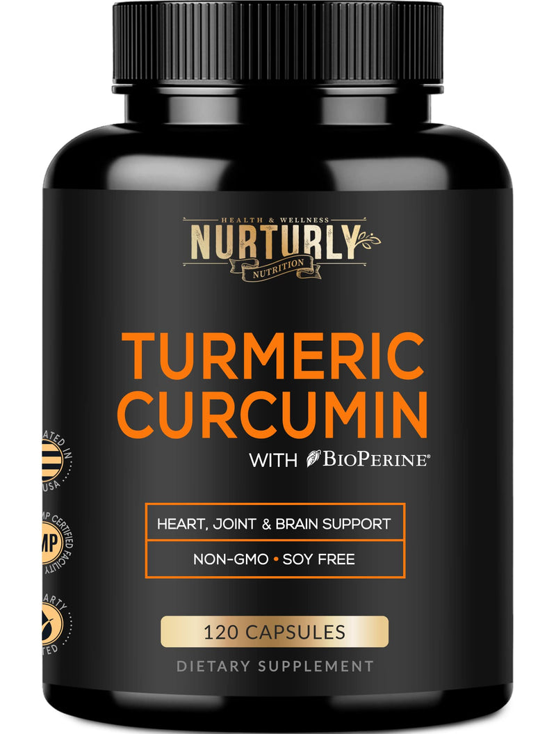 Vitamin B Complex and Turmeric Curcumin - Contains All Essential B Vitamins - B1, B2, B3, B5, B6, B7, B9, B12 and Biotin - High Absorption Turmeric Supplements 1300mg for Joint, Hearth Health