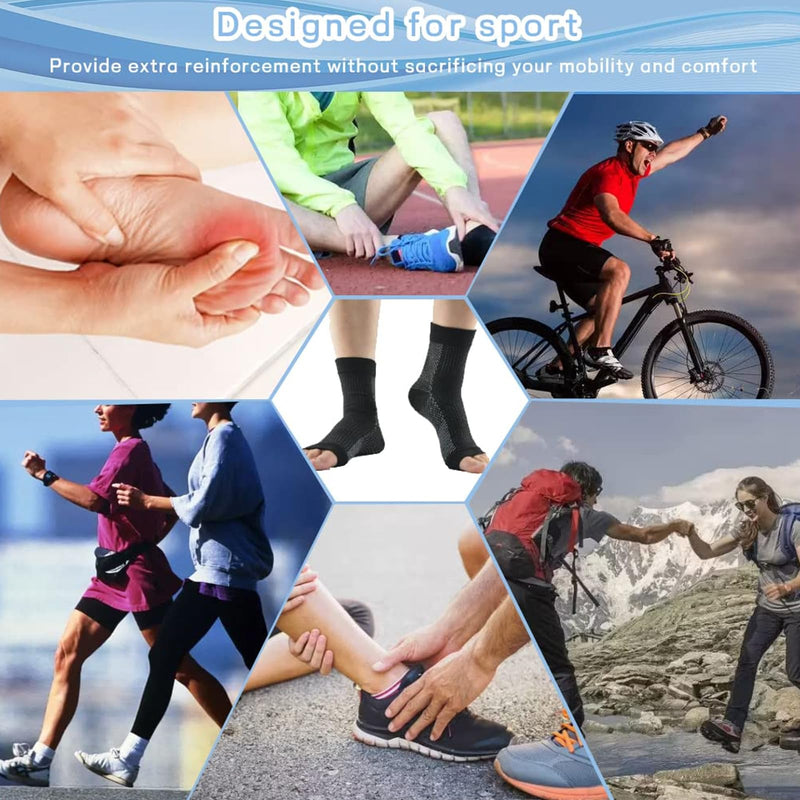 [Australia] - Kraeoke Plantar Fasciitis Night Splint Adjustable Foot Stabilizer Ankle Brace Compression Socks with Massage Ball Fasciitis Foot Pain Relief Kit for Women Men 