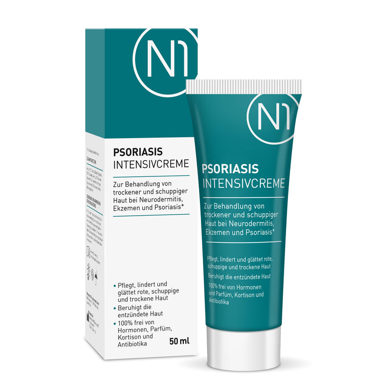[Australia] - N1 Psoriasis Intensive Cream 50 ml - Eczema & Neurodermatitis Cream - soothes, nourishes, soothes and smoothes red, flaky, inflamed & dry skin 50 ml (pack of 1) 