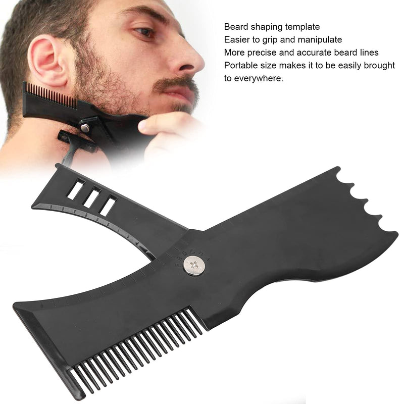 [Australia] - Adjustable Beard Shaping Tool with Comb and Styling Template, Compact Shaving Template, Beard Stencils Beard Grooming Beard Stencil, Men's Beard Shaping Stencil Twisted Beard Styling Tool 