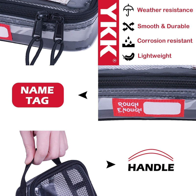 Rough Enough Clear Toiletry Bag TSA Approved Clear Makeup Bag Pouch Bundle Set