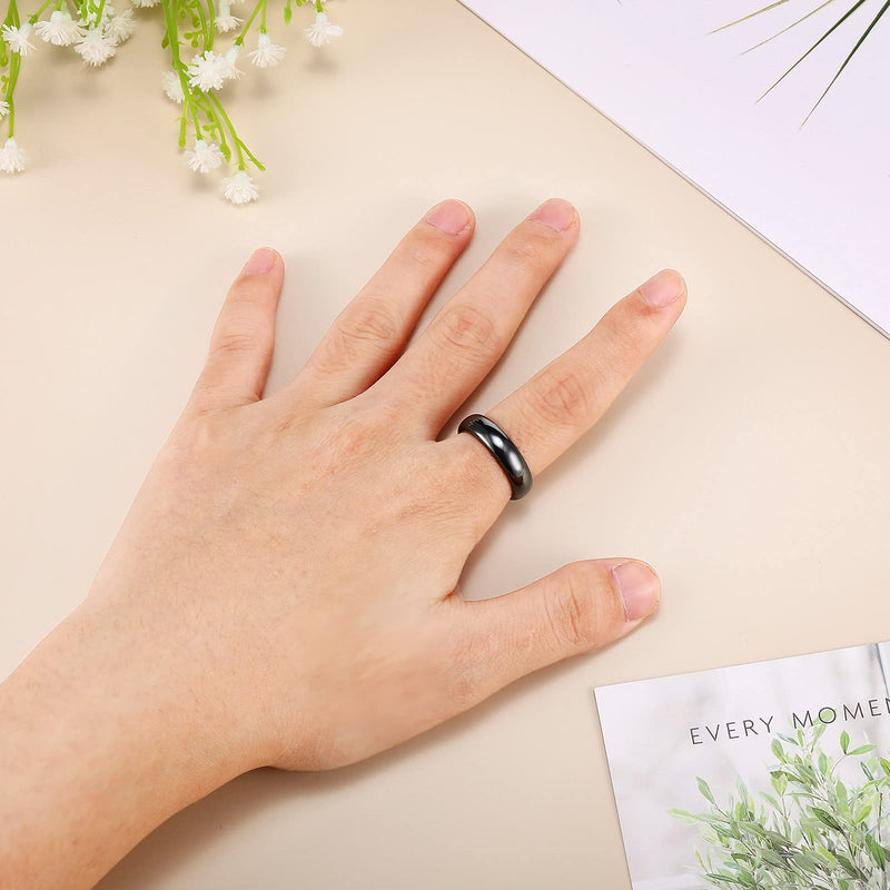 [Australia] - 32 Pieces Genuine Hematite Rings Set Negative Energy Ring Non Magnetic Hematite Stone Ring 6t Curved Surface Ring 6 Plane Ring 6t Faceted Ring Size 6-13 or Teen Girl Cute Cool Jewelry Black 