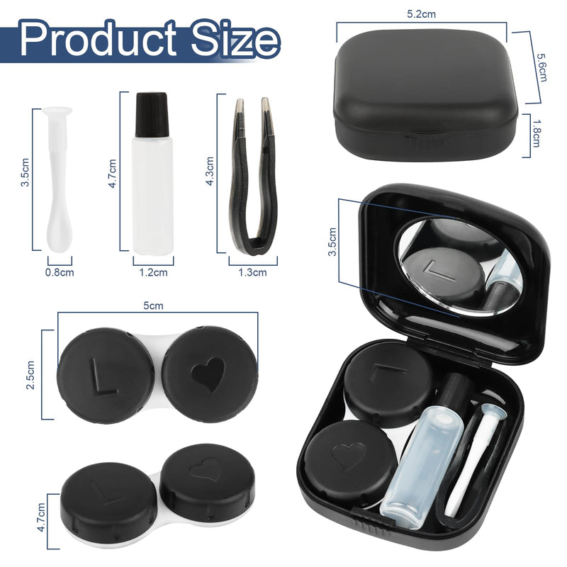 [Australia] - Pack of 2 contact lens containers, contact lens storage, contact lens holder with mirror, contact lens box, portable contact lens container, travel contact lens accessories, for traveling at home outdoors 