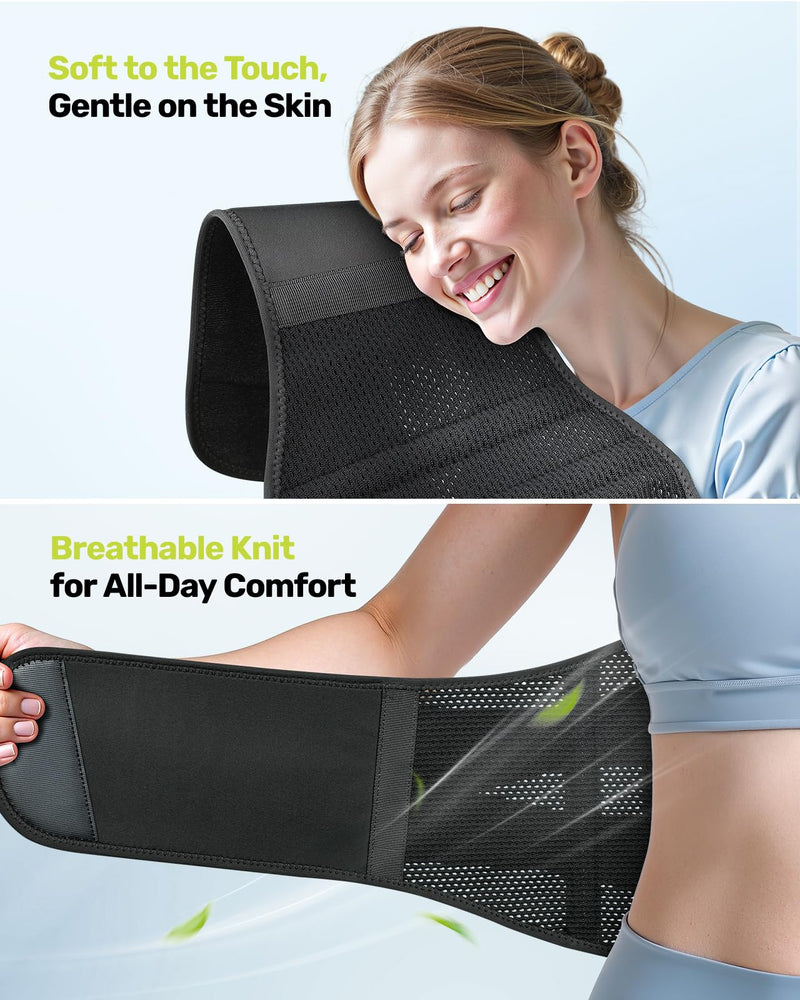 [Australia] - Back Brace for Lower Back Pain, 7 Stays Ergonomic Support Brace with Comfortable 3D Pad, Easy to Put On/Off Lumbar Support Belt for Women Men, Pain Relief from Sciatica, Herniated Disc, Size M (Waist: 33.5"-39.4") Black Medium (Waist: 33.5"-39.4") 
