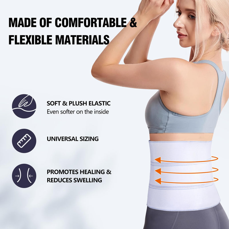 [Australia] - Cozyhealth Elastic Universal Post Surgery Abdominal Binder Lower Waist Support Belt, Wide Belly Girdle Postpartum Stomach Surgical Compression Belly Band for Men and Women (3 Panel - 9", Medium) 3 Panel - 9" 