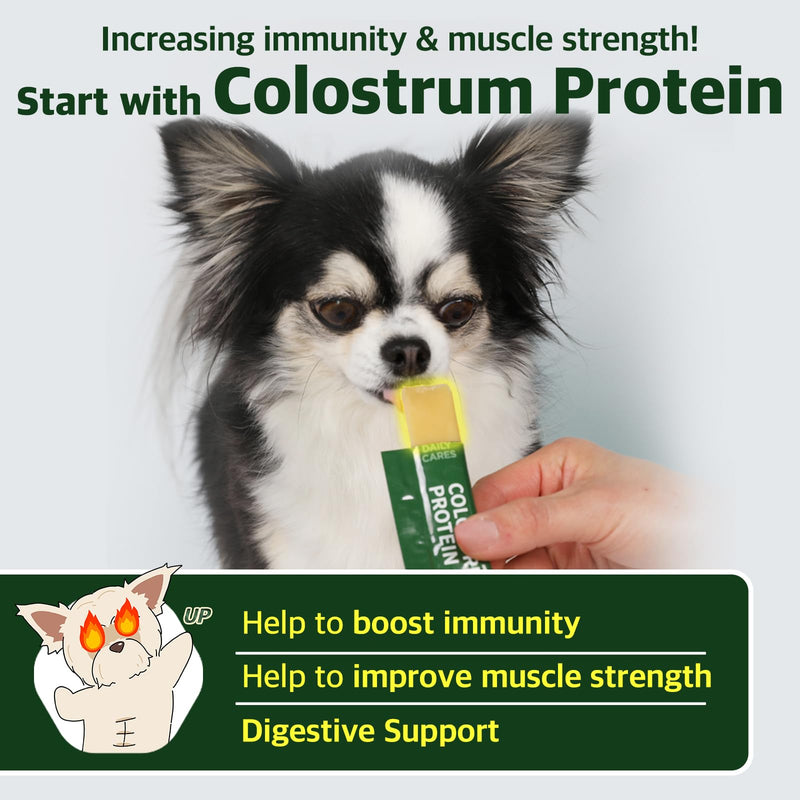 Dr.by Colostrum Protein for Dogs and Puppy – Weight Gain Supplement for Dog - Muscular Strength and Immune System Support with Colostrum, Whey Protein Isolate, Goat Milk – 30 Tubes - PawsPlanet Australia